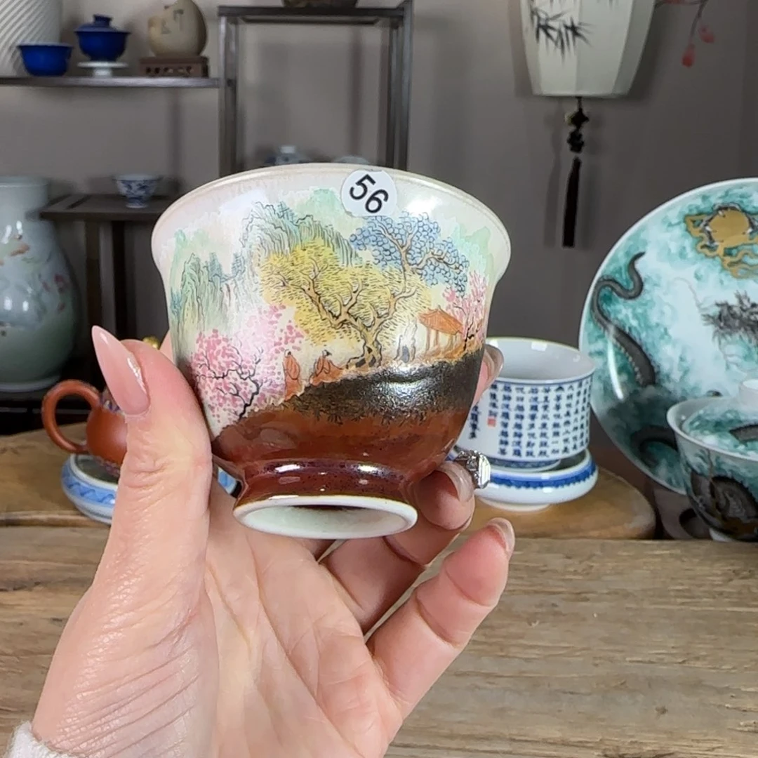杯景德镇陶瓷柴烧多人