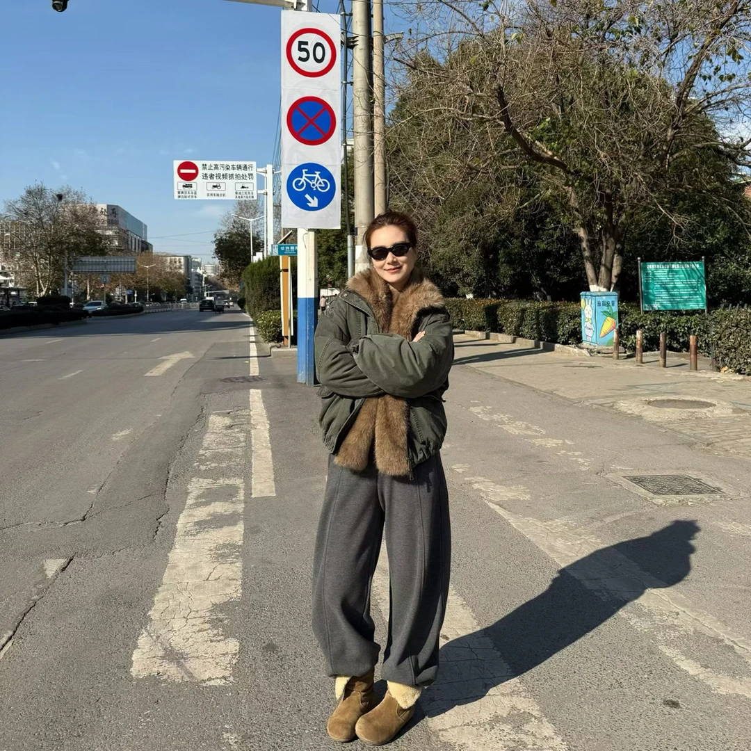 冬季新品 可拆卸毛领派克服