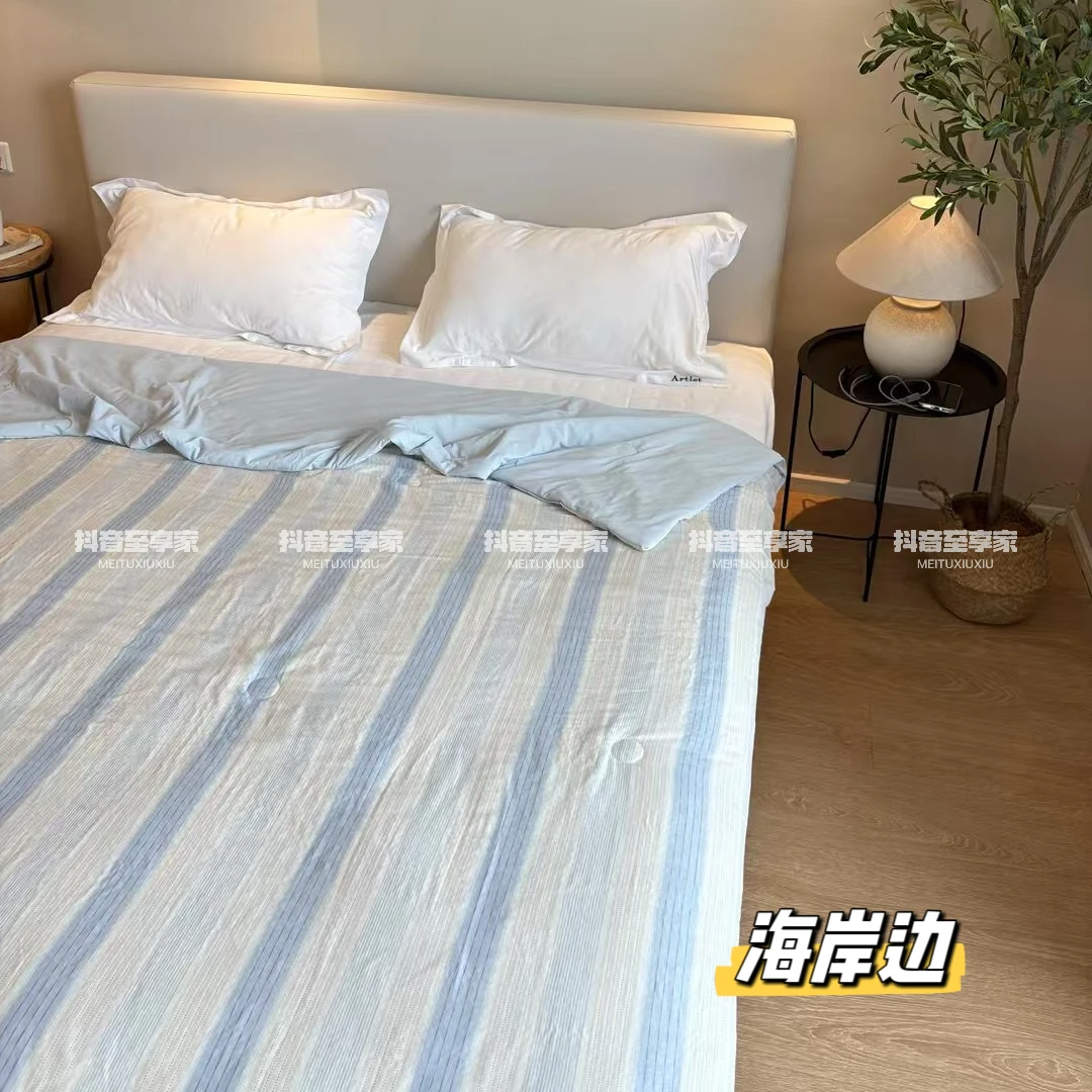 A类冰纱夏被双层纱加冰皮夏凉被小清新空调被单人双人夏天薄被