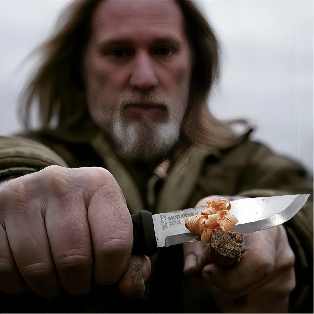 【莫拉-黑客】黑柄不锈钢版 家用户外水果刀 瑞典正版斯堪刃