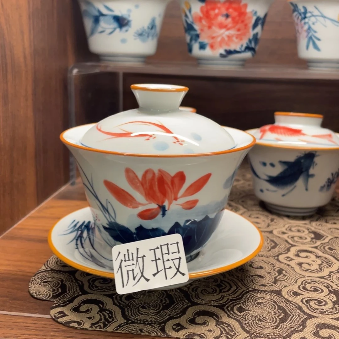 有瑕釉下彩纯手绘