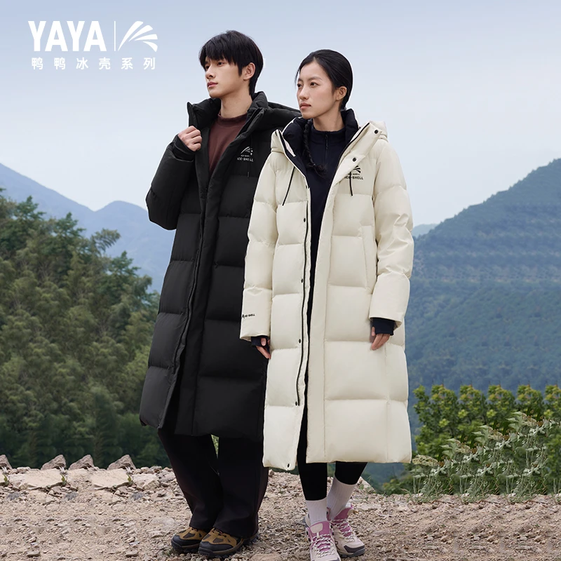 【冰壳系列】鸭鸭极寒羽绒服女士冬季新款长款过膝保暖情侣款外套男