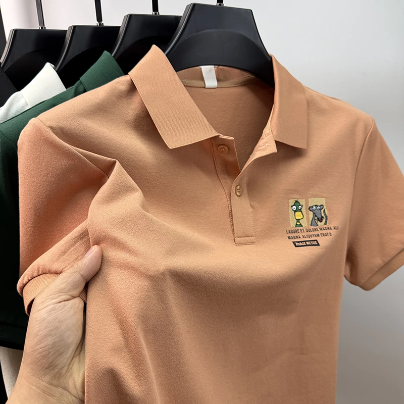 CATIA SELI高端短袖t恤翻领夏季潮流polo衫男士休闲百搭宽松半袖