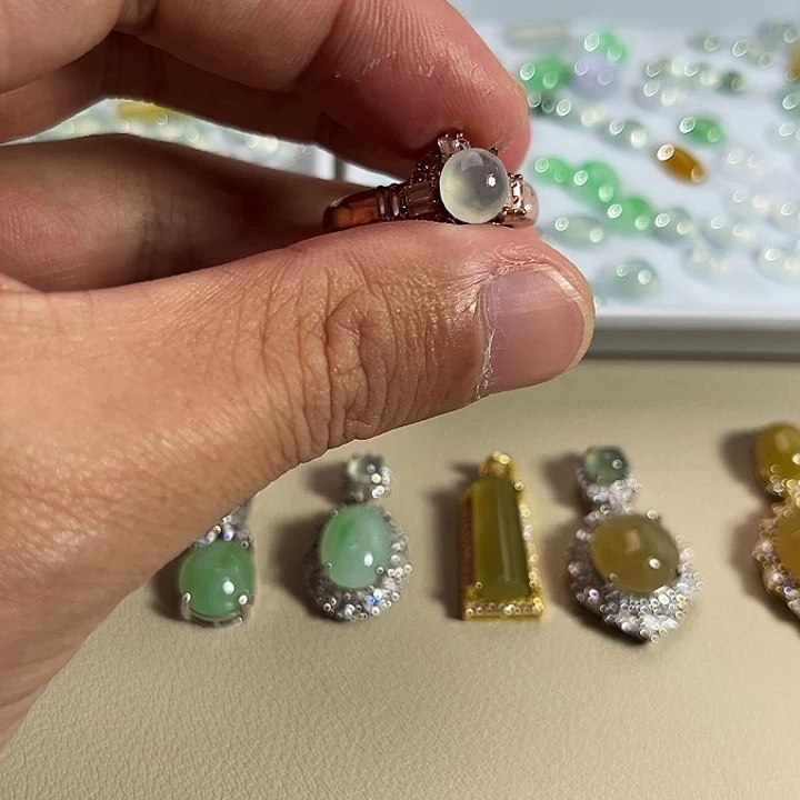 翡翠裸石缅料A货翡翠