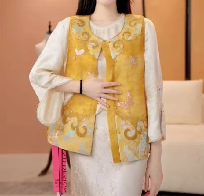 [月霞]H6146初夏南油档口新款重工刺绣马甲  皮皮