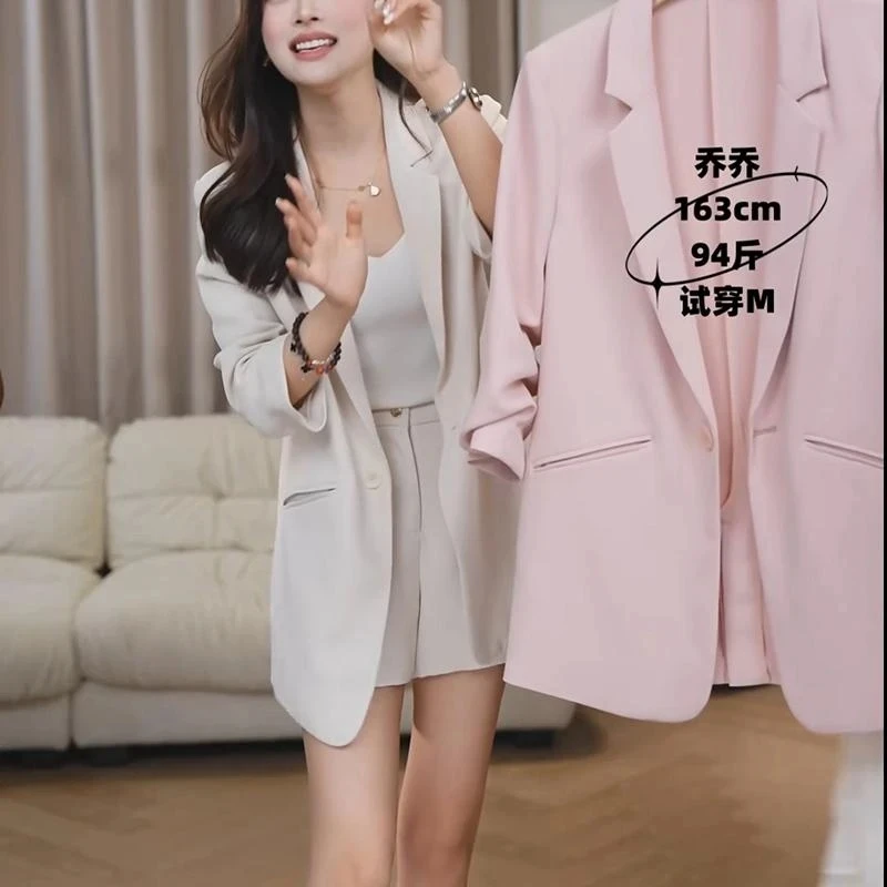 2025新款春夏季西装外套女高级气质休闲时尚显瘦西服薄款上衣短裤