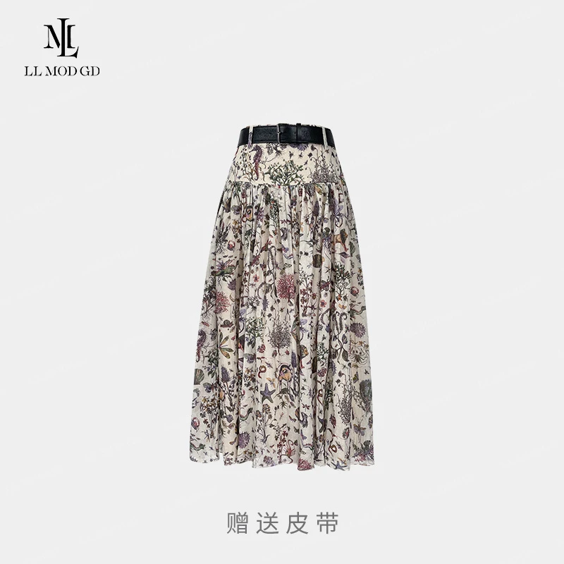 一抹夏 法式高级感碎花棉麻半身裙夏季高腰显瘦气质百搭LL-261483