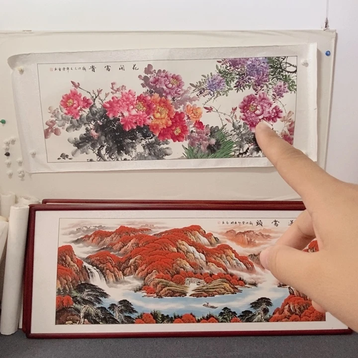 国画215*85尺寸带框包邮送货上门