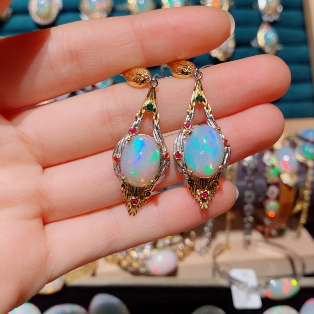 欧泊欧泊耳饰银S925镶嵌