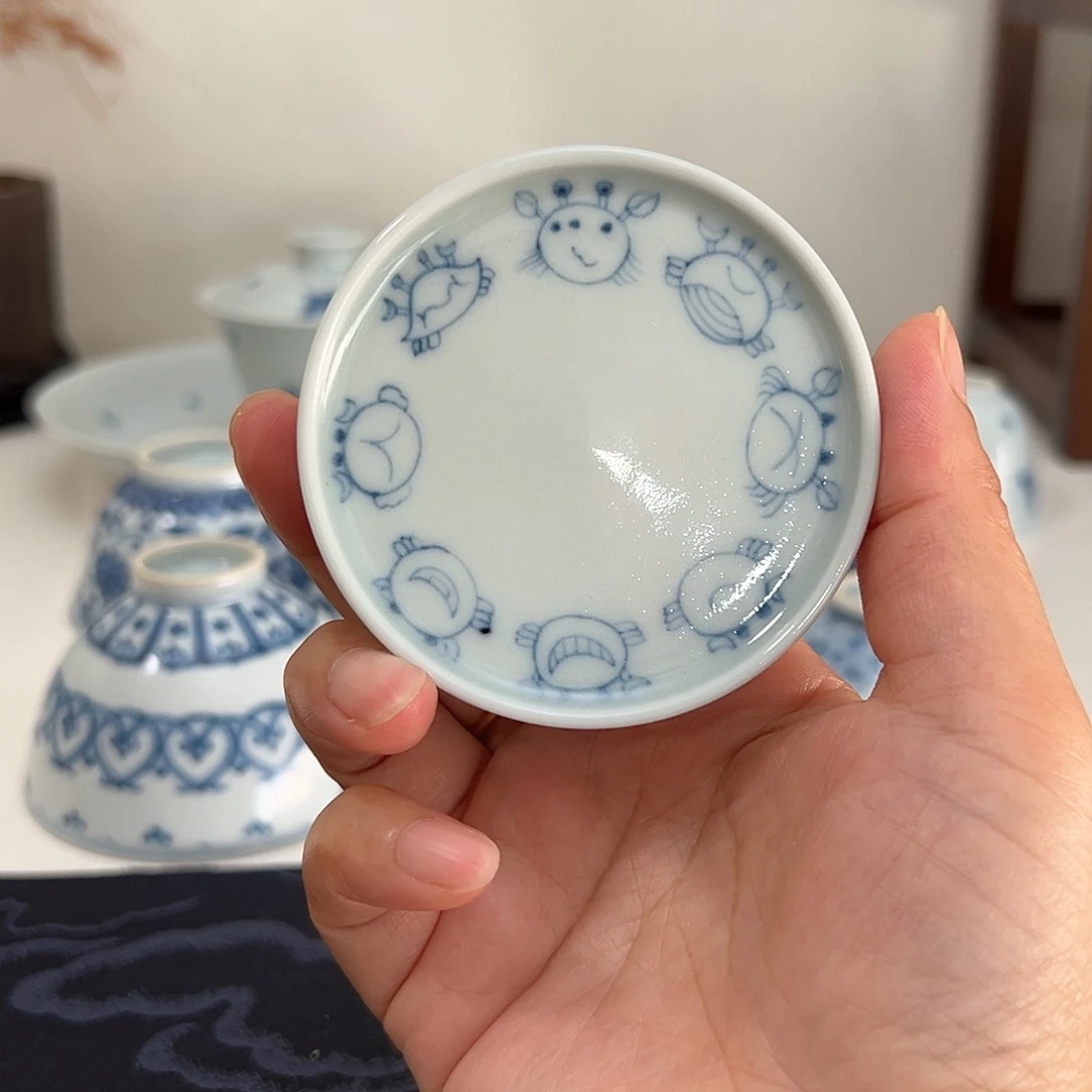 全手工手绘青花茶具茶杯