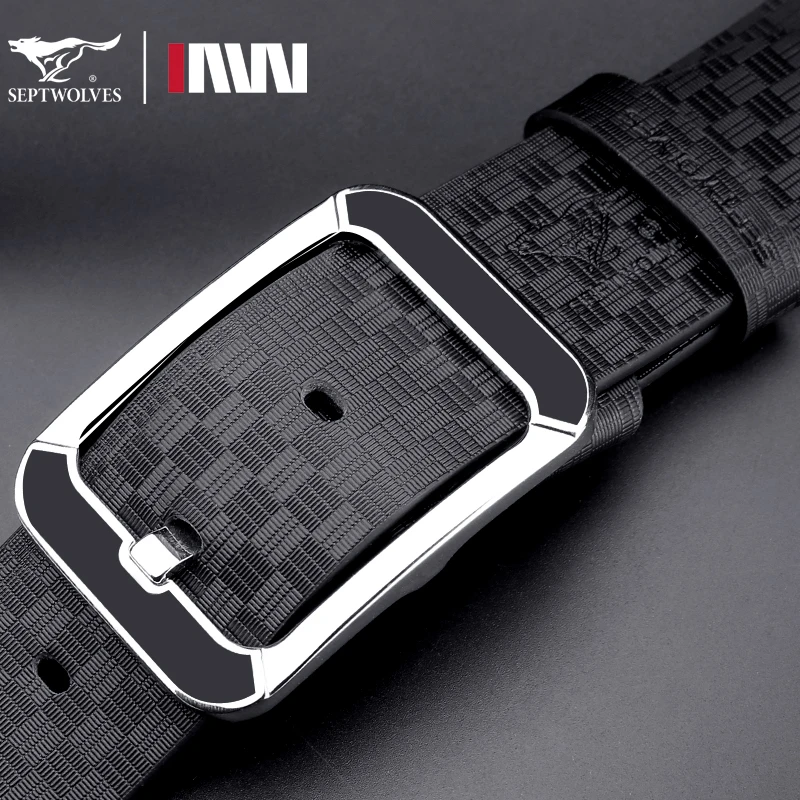 七匹狼男士皮带真皮针扣新款正品高档男款潮流百搭休闲牛皮裤腰带