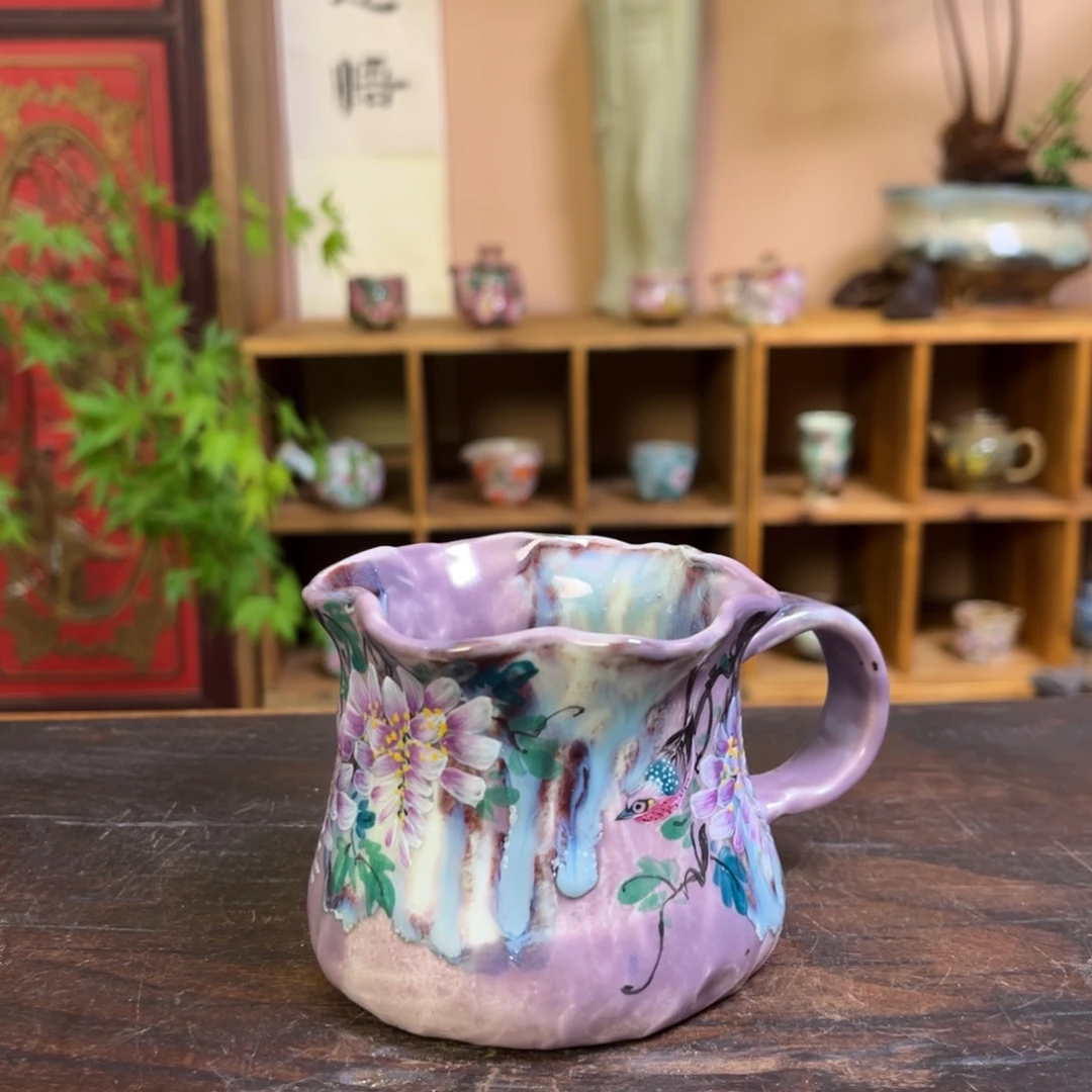 杯柴烧手工手绘陶瓷