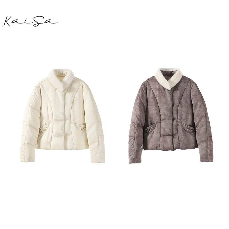 【简色】90白鹅绒羽绒服莱赛尔亚麻外套上衣