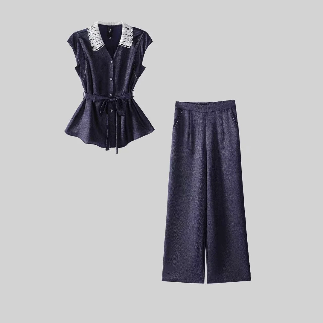 1064轻奢气质无袖2025夏季新款休闲时尚显瘦两件套