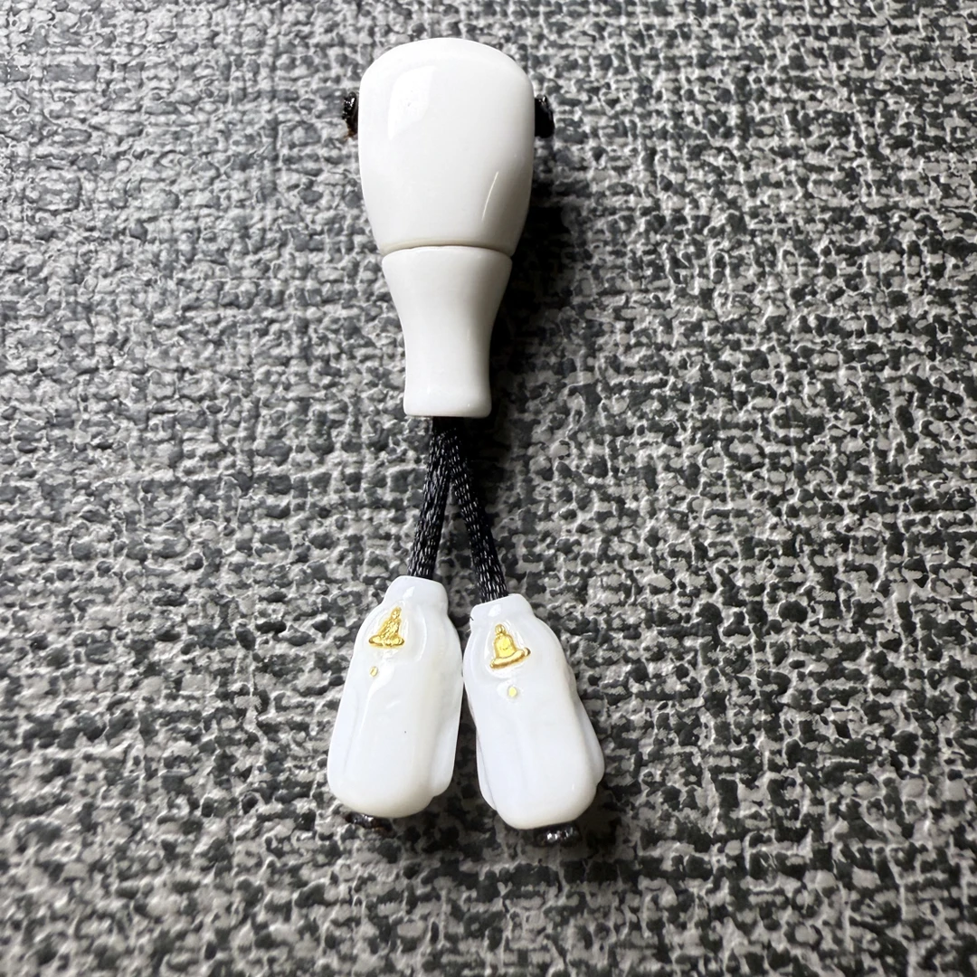白玛瑙分体三通 +弟子珠 三通尺寸10mm左右  文玩配饰
