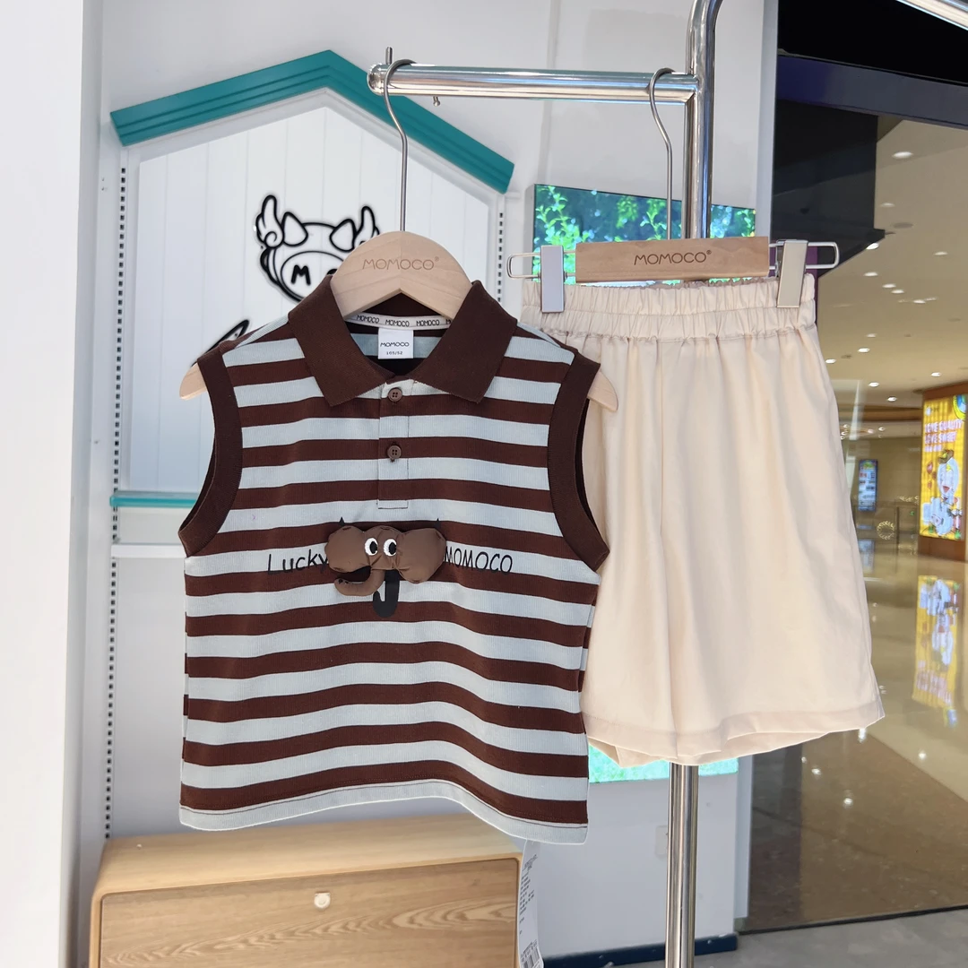 MOMOCO夏季款男童欧若风时尚休闲套装两件套