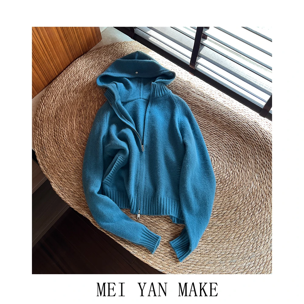 韩系慵懒风羊毛针织开衫外套C01-7106