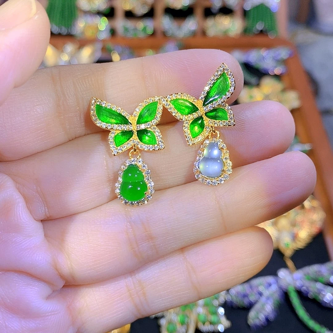 银S925镶嵌挂件翡翠