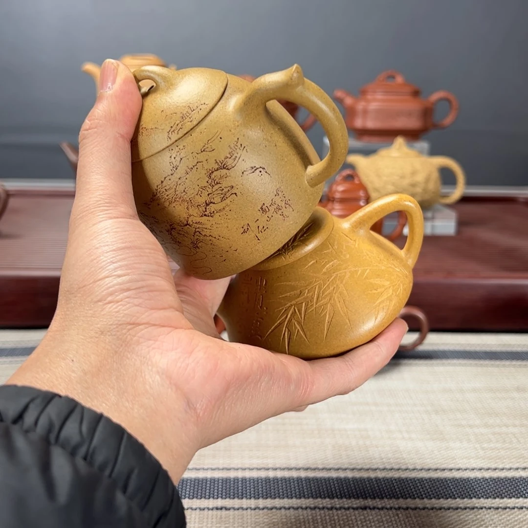 紫砂茶壶森**林段泥两把秦权石瓢