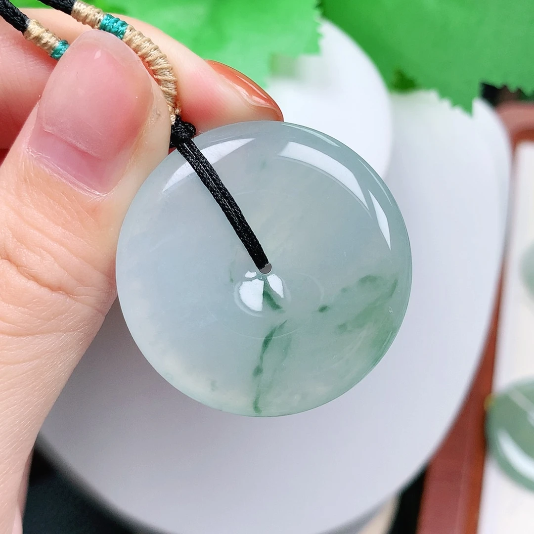 翡翠未镶嵌颈饰平安34.7-5.9