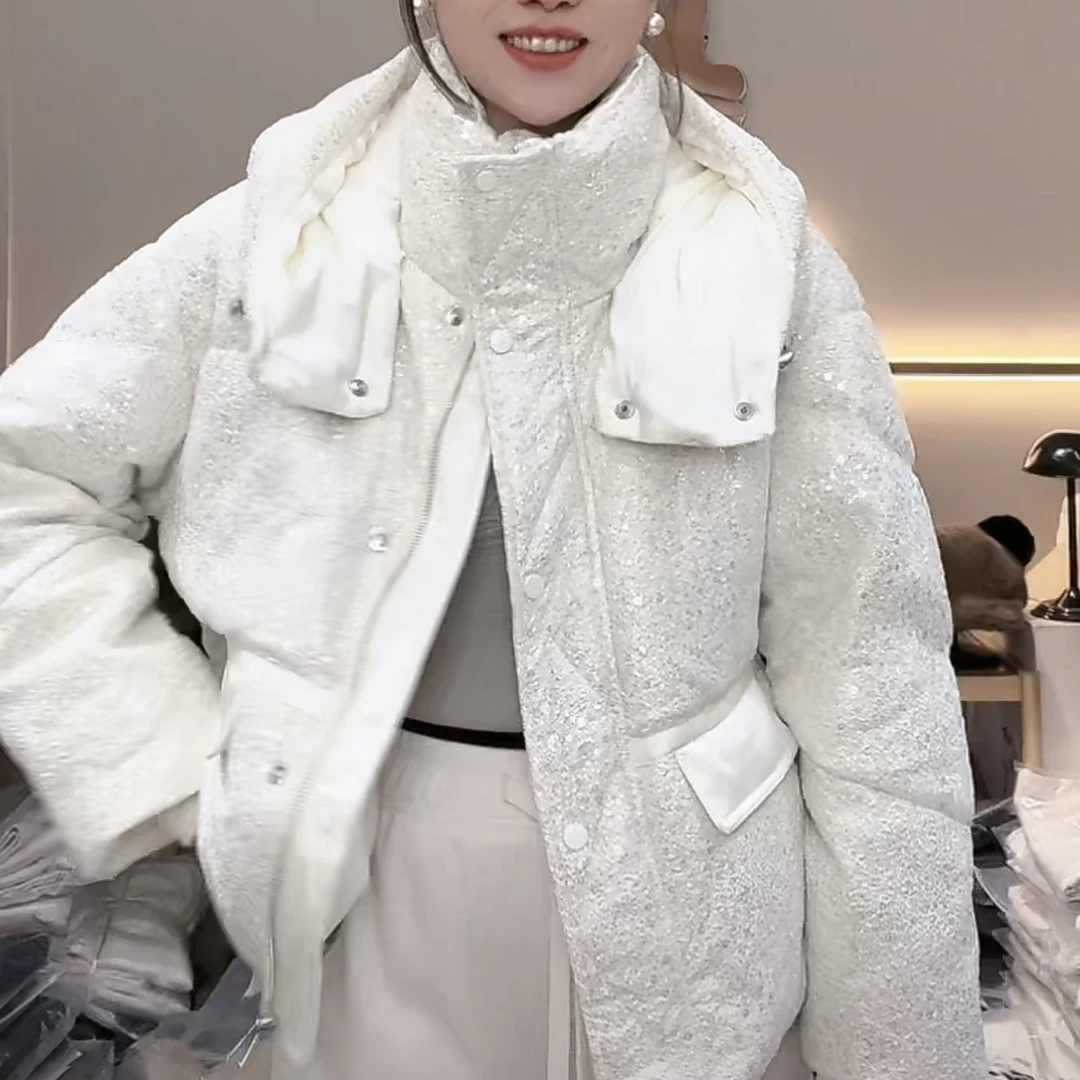 帽之都爆款亮片宽松外套