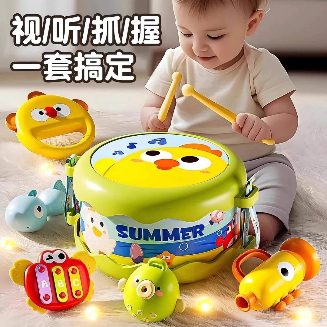 0-3岁小孩儿童玩具鼓幼儿园小鼓敲打鼓堂鼓锣鼓早教益智启蒙早教