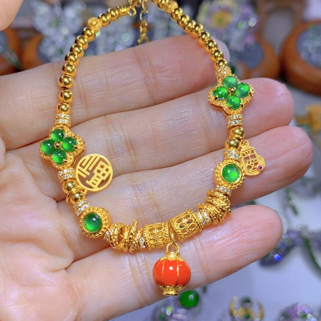 翡翠颈饰银S925镶嵌天然翡翠