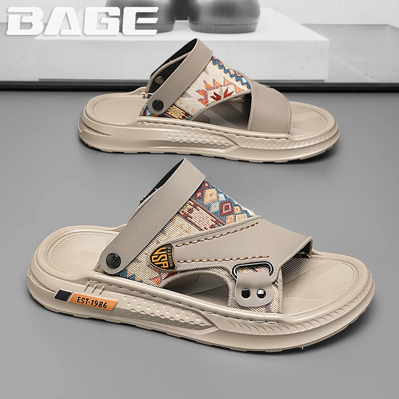 八哥凉鞋男冬季外穿软底防滑两用开车防滑爸爸男士夏天运动沙滩鞋