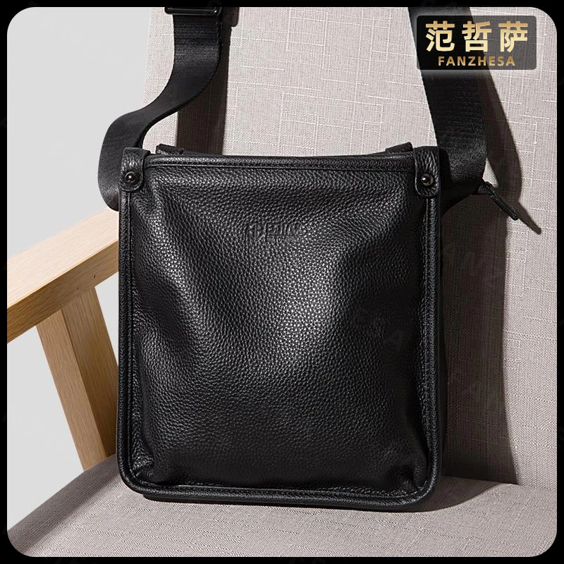 范哲萨头层包商务休闲男士斜挎包包高级背包男款手机单肩小挎包