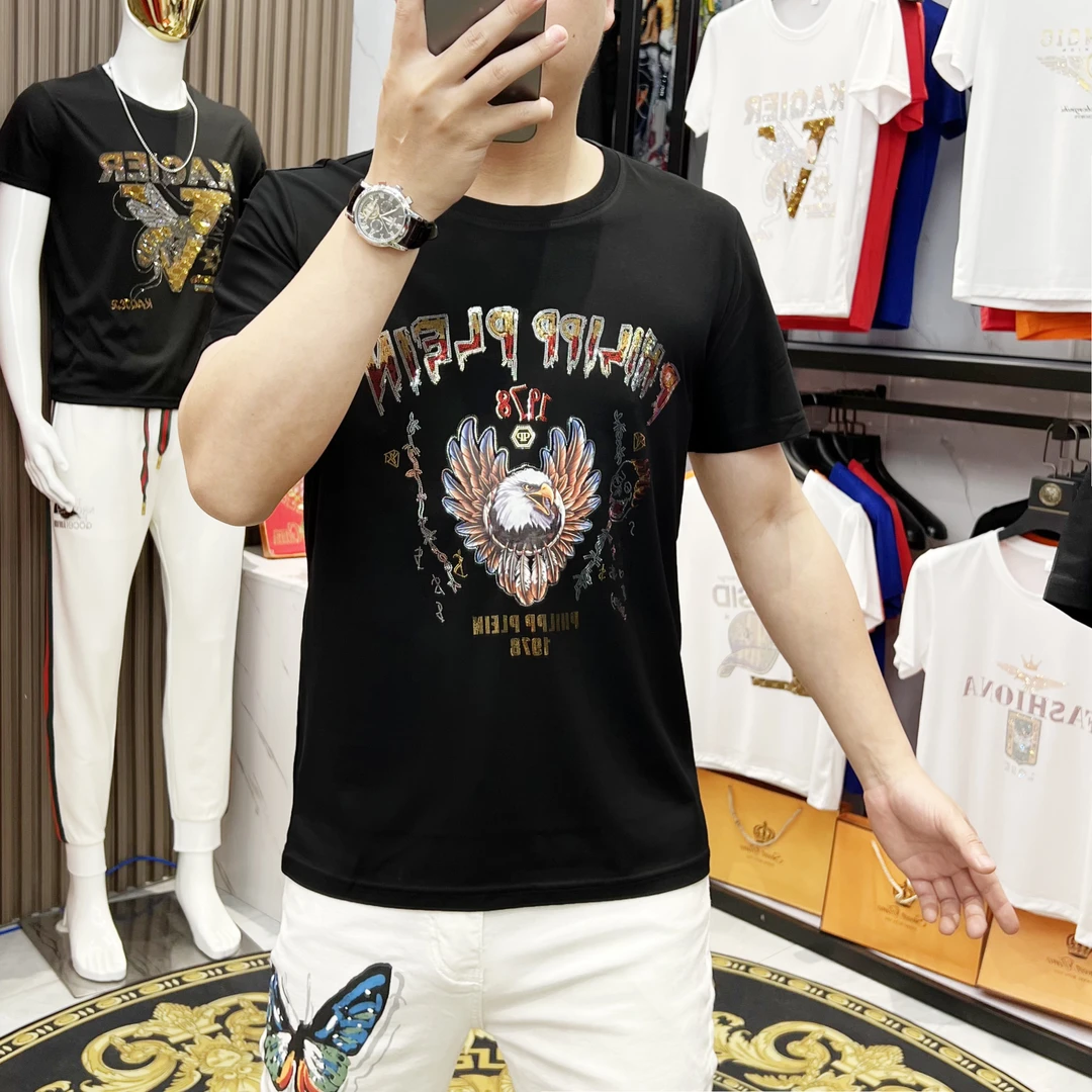 2025夏季新款男士短袖T恤时尚半袖百搭修身品质个性圆领帅气圆领