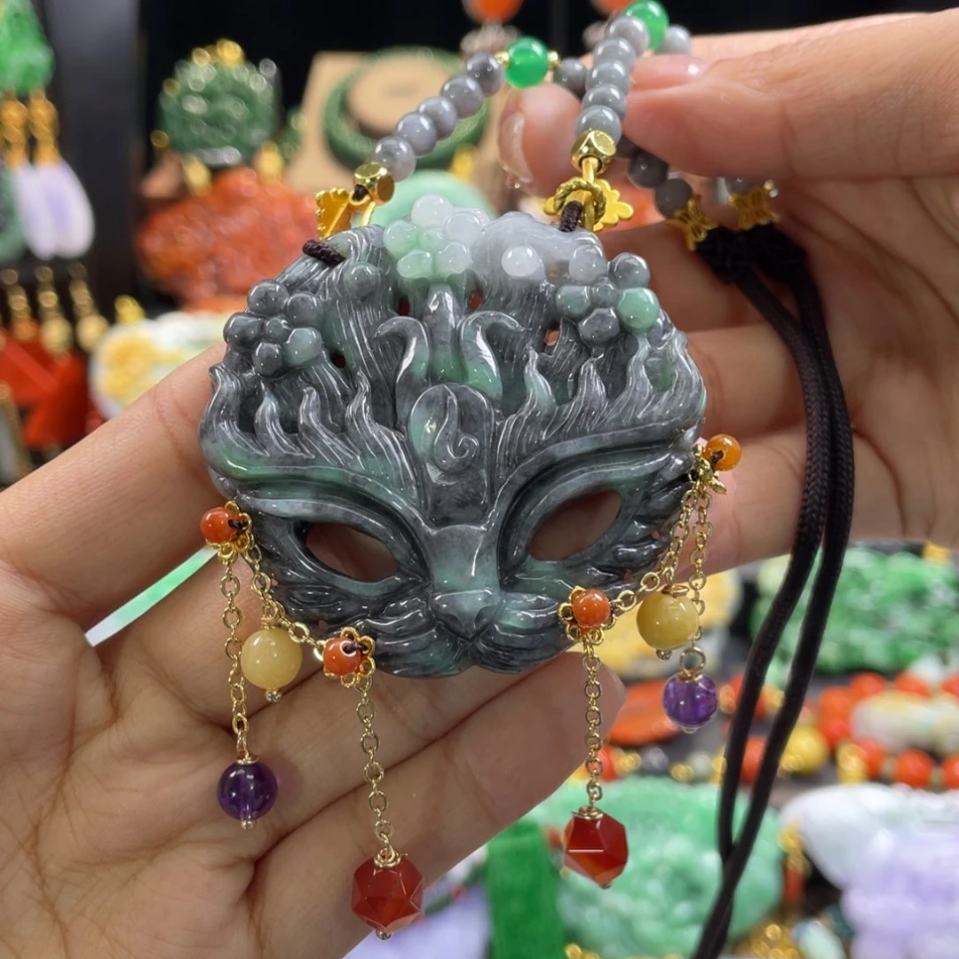 翡翠颈饰未镶嵌代编织