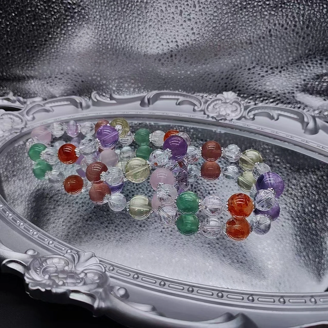 硕夏天然水晶多宝15-16mm设计款手链多样性发其一SX292
