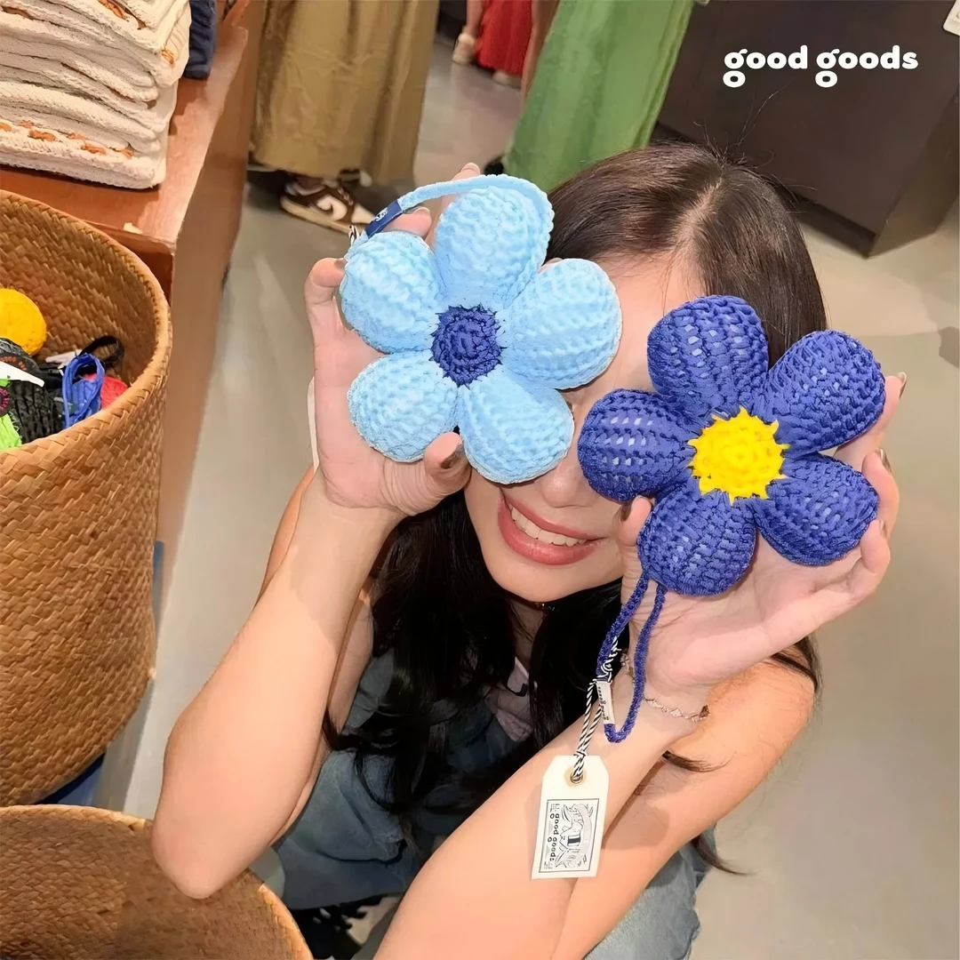 【挂件】泰国good goods彩色花小象挂件包包配饰手工编织毛线花装饰