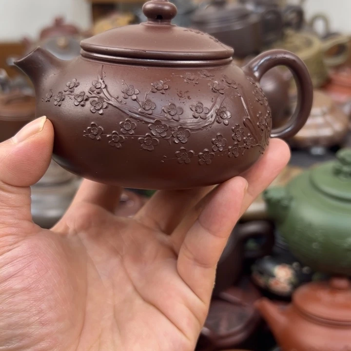 茶壶紫砂紫砂壶嘴巴花泥
