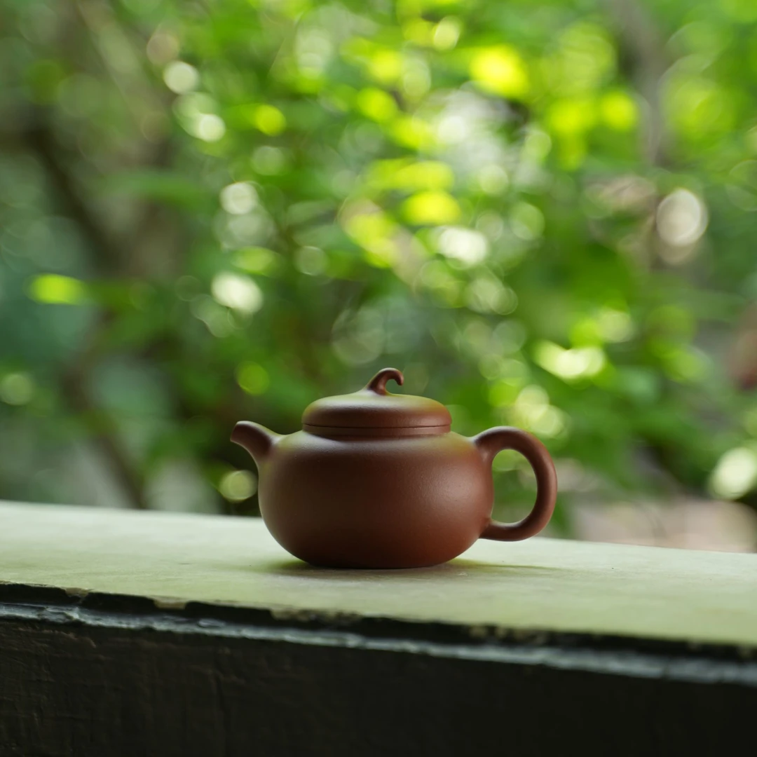 福利【茄段底槽青】精品半手工宜兴紫砂壶经典茄段壶经典器型180cc