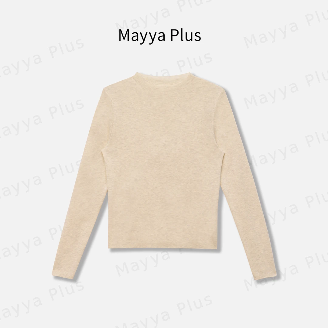 【暖心】Mayya Plus麦芽定制气质针织打底衫修身内搭上衣女32536935