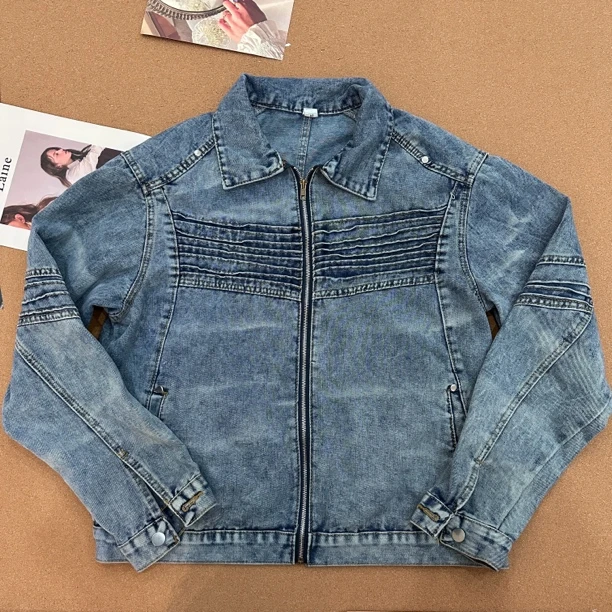 【慌慌】2025春季重磅小众解构设计翻领复古牛仔外套N1240