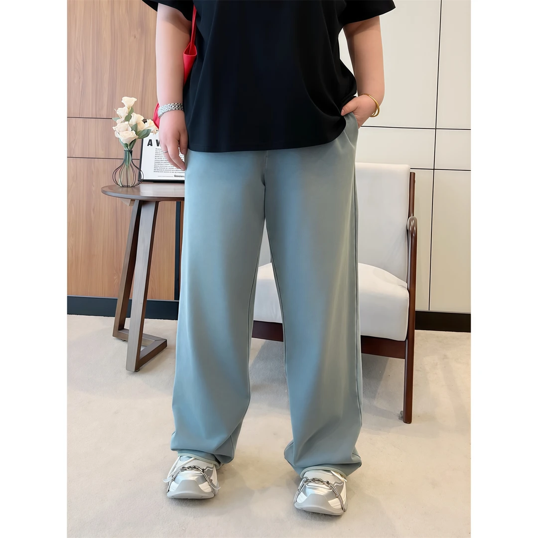 枫糖焰火 / 高阶松弛感针织牛仔阔腿裤14351花契大码200斤胖mm