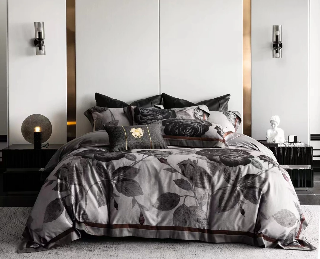 【幻影灰】清仓全棉纯棉高端轻奢数码花四件套