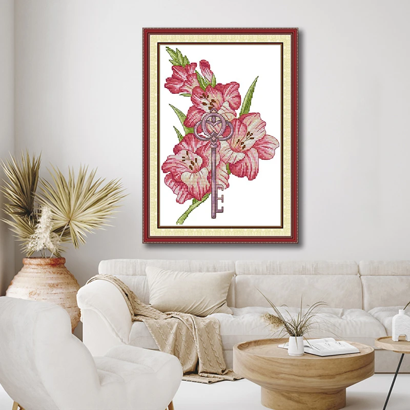 NKF新款 十字绣 致富钥匙-9月简单绣客厅挂画卧室装饰