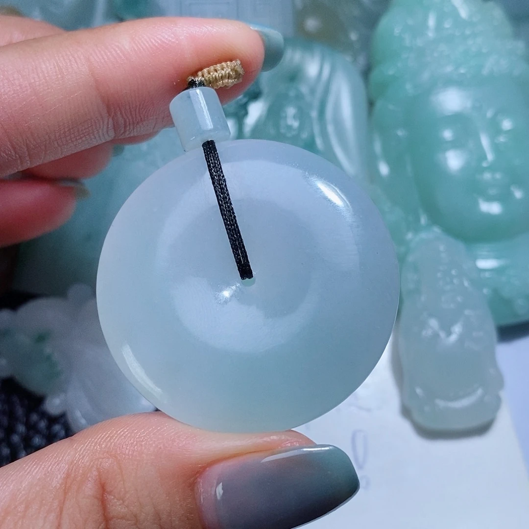 定制翡翠未镶嵌毛货付款后确认抛光