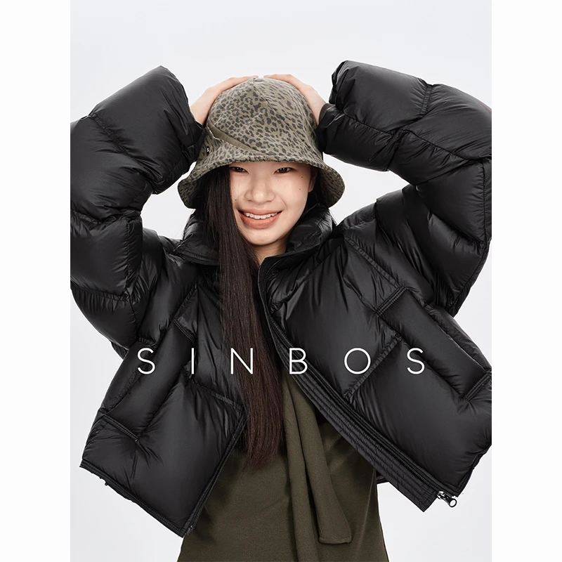 SINBOS浮雪 轻盈短款羽绒服女士加厚冬季新款立领显