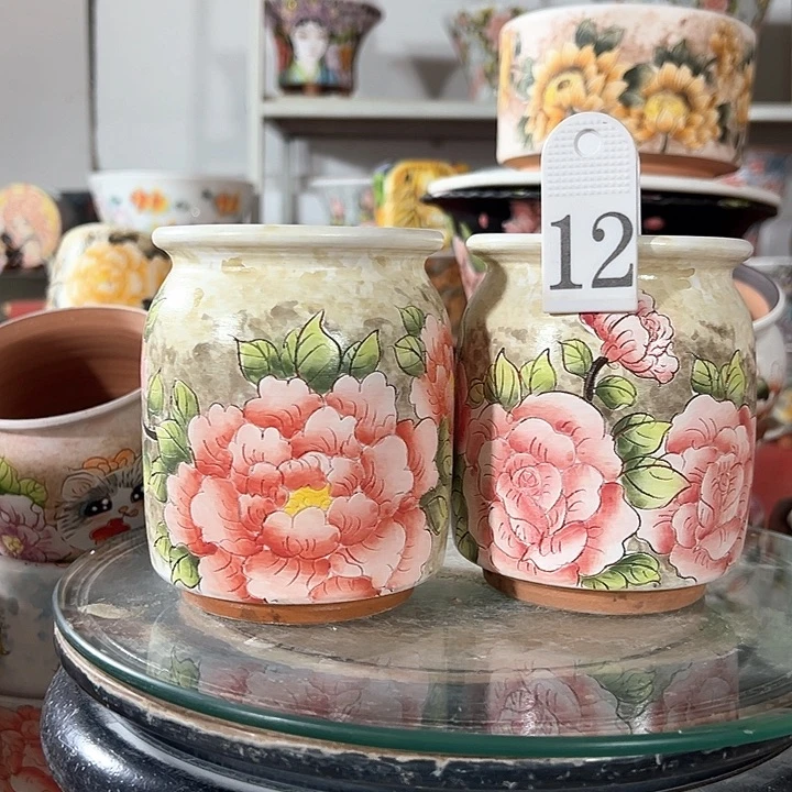 景德镇手绘花盆幸运花盆