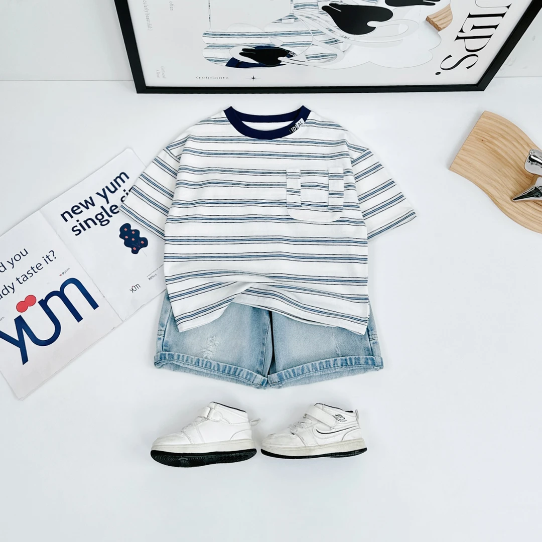 儿童短袖T恤夏季男童上衣2025新款休闲宝宝潮HZ25393悠悠童话童装