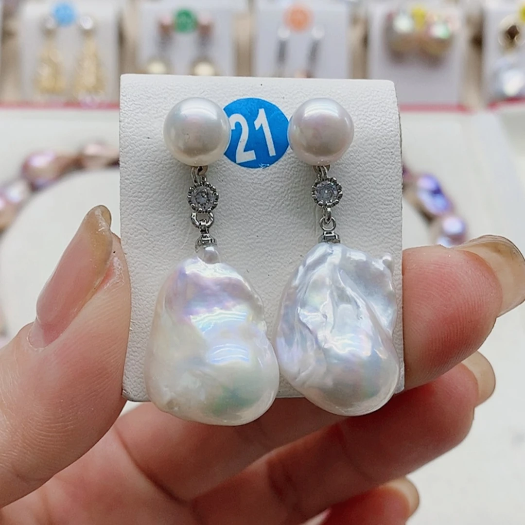 【闪购商品】淡水珍珠耳饰银S925镶嵌