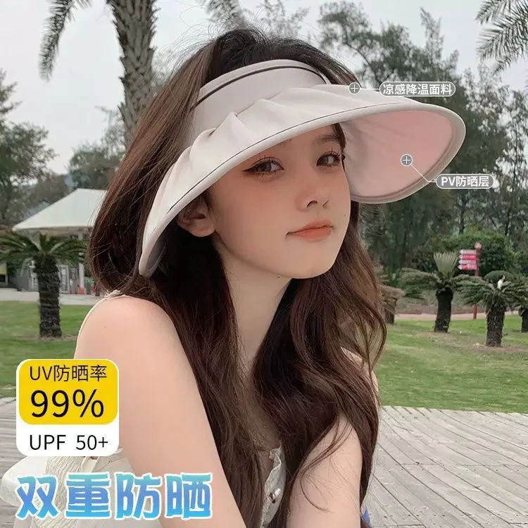 羽园媛褶皱运动风女加长檐帽子遮阳帽夏季百搭贝壳帽遮脸户外