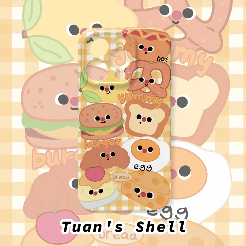 蛋糕汉堡表情包菲林软壳适用苹果VIVO华为OPPO小米荣耀一加手机壳