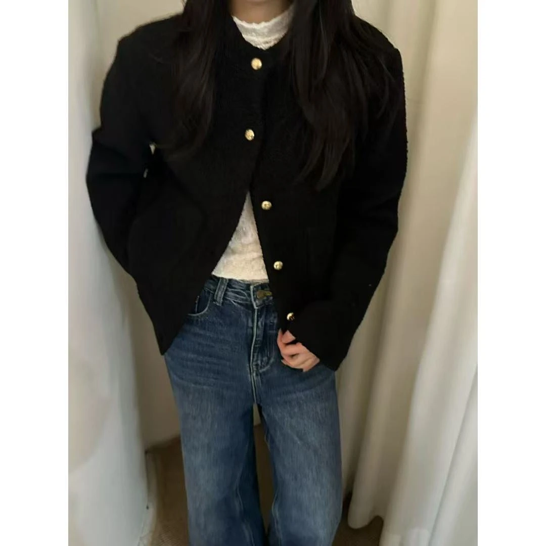 L-5697#『85%羊毛』气质高级“小卷羊毛”小香风外套（不可机洗）（福利）