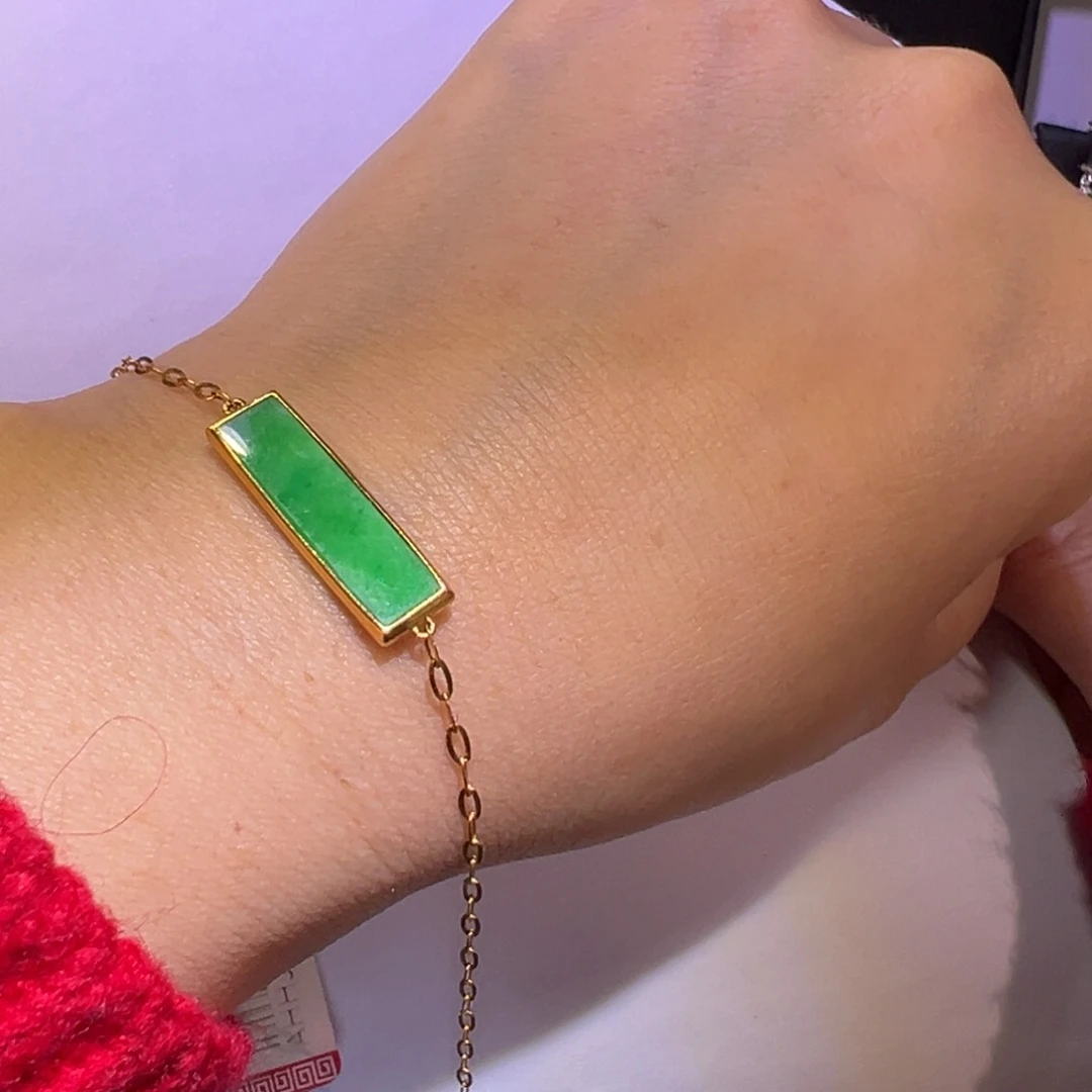 翡翠颈饰18K金镶嵌手链