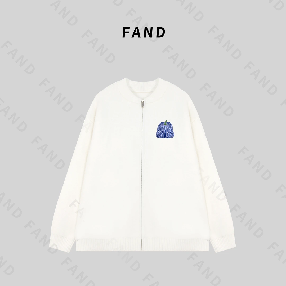 FAND品牌【Lujia】秋冬情侣装加厚保暖刺绣拉链开衫外套毛衣针织衫